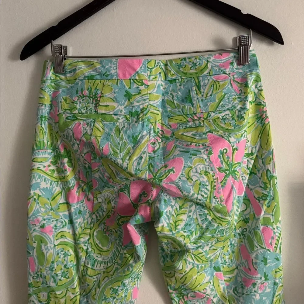 Lilly Pulitzer Bundled of 2 Pink and Green Floral Pants EUC